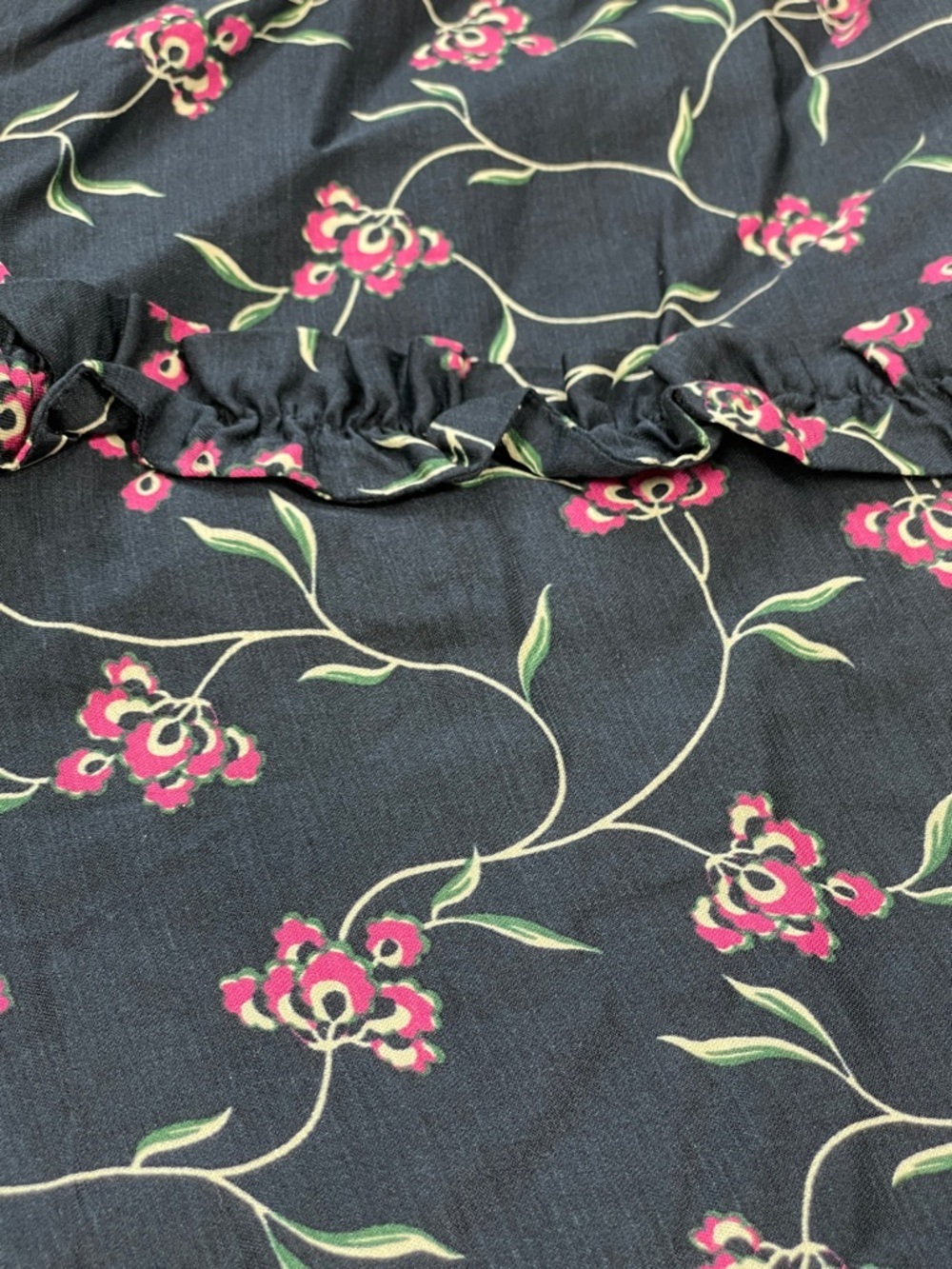 NWT Outerknown Sundance Oceana Midi Floral Long Sleeve Dress Navy Pink XS - Picture 14 of 15